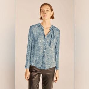 NWT Rebecca Taylor Chiffon Flutter Button Down